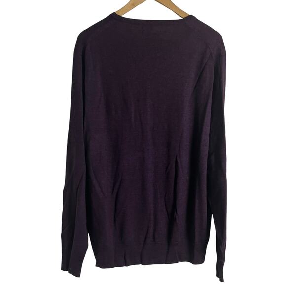 J.Crew Men’s Merino Wool Blend Purple Crewneck Long Sleeve Sweater Size XL - Picture 7 of 11